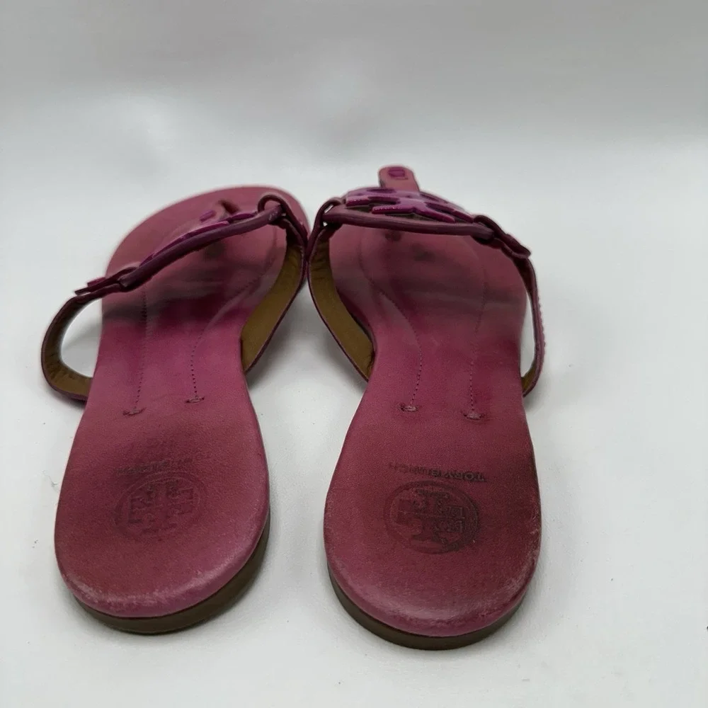 Tory Burch Miller Sandals Pink Weather Thong Size 9.5 M Shoes Flat Rose‎